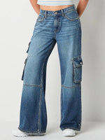 Solid Low Rise Baggy Loose Fit Jean