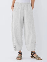 Casual Striped Pockets Pants