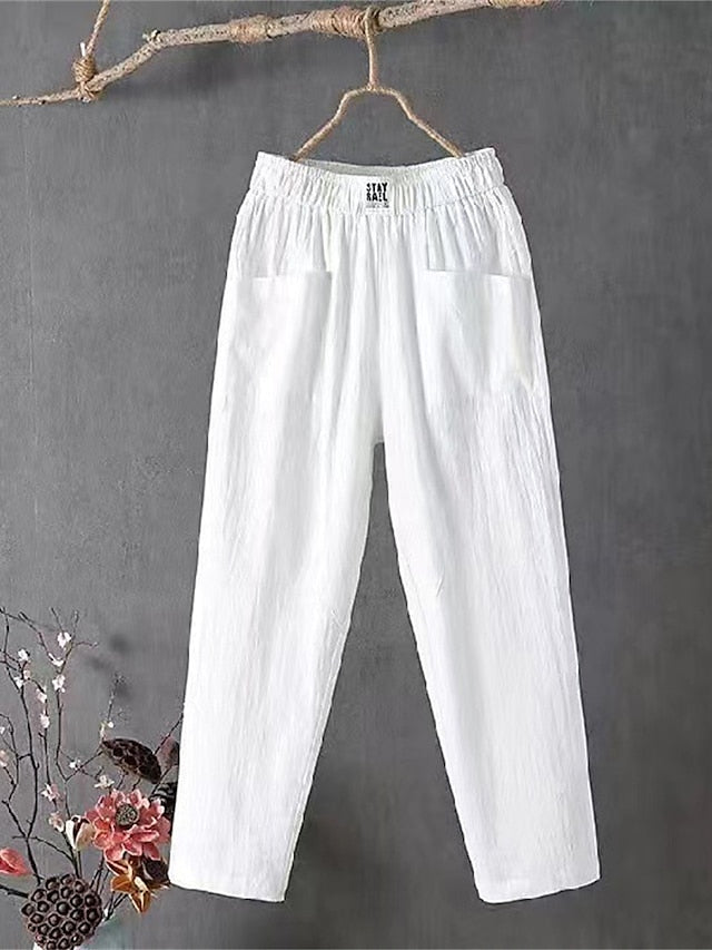 LilyWish Soft Slacks Cropped Pants