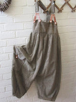 Light Gray Stripes Casual Jumpsuits
