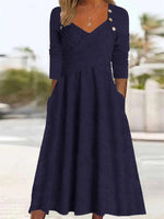Plain Long Sleeve Comfy Maxi Dress