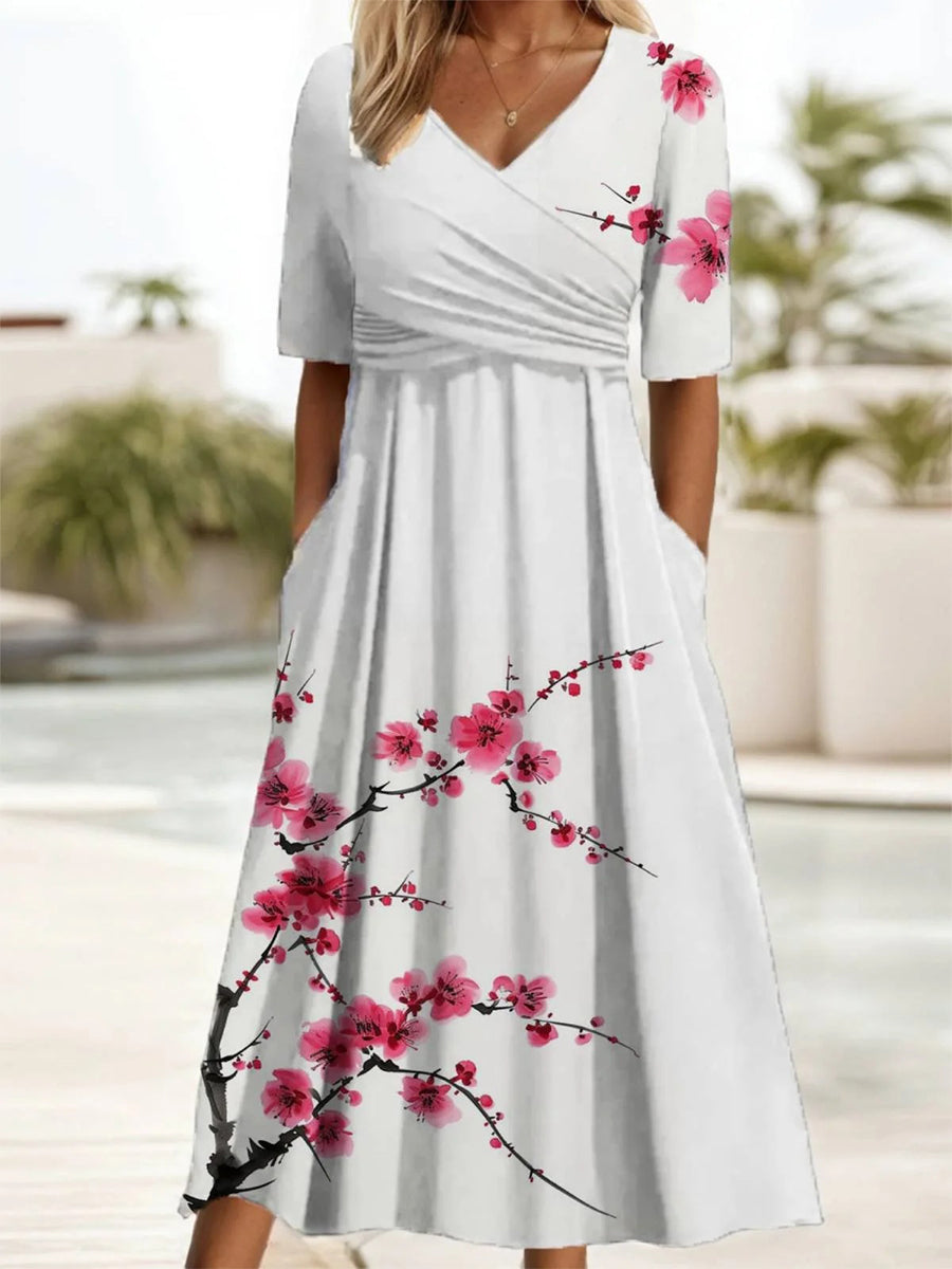 Women's Short Sleeve Summer Floral Dress
