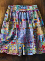 LilyWish Women's Vintage Bohemian Patchwork Art Printed Casual Pocket Shorts