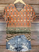 LilyWish Casual V-neck Short Sleeve Top
