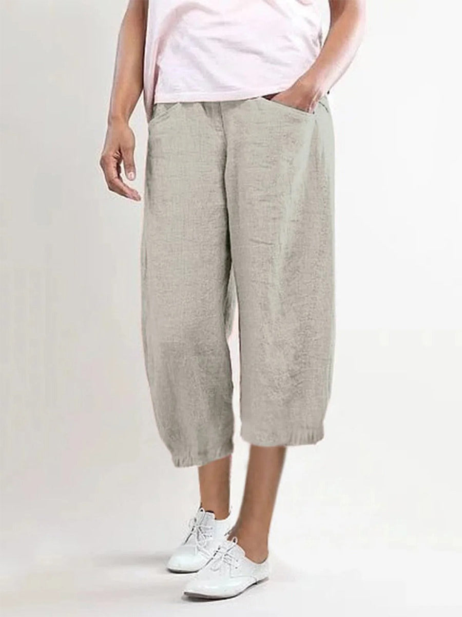 Summer Pockets Shift Casual Capri Pants