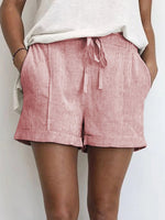 Women's Casual Pink Drawstring Summer Shorts