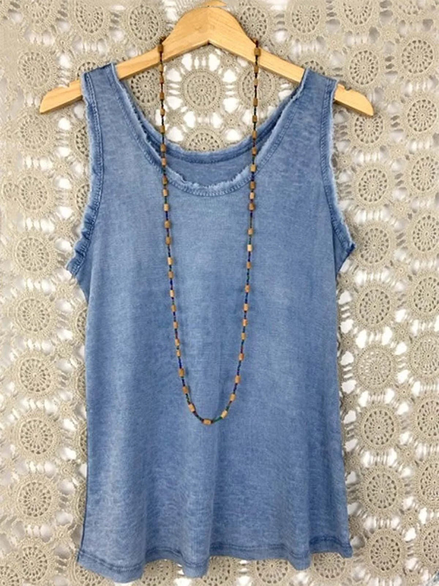 LilyWish Casual Cotton Plain Sleeveless Tank Top