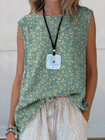 LilyWish Elegant Floral Art Print Tank Top