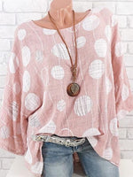LilyWish Polka Dot Three Quarter Sleeve Casual Blouse