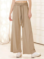 LilyWish Knot Front Casual Plain Loose Pants