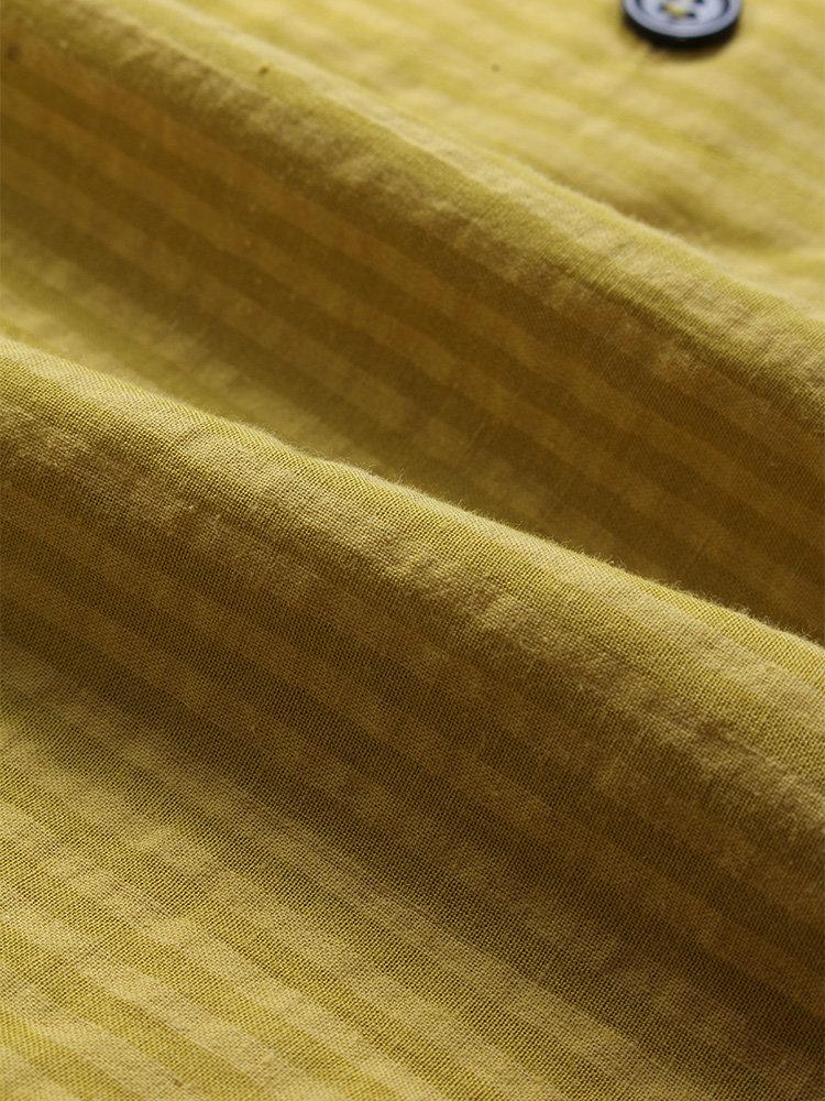 Vintage Lapel Button Long Sleeve Casual Shirt