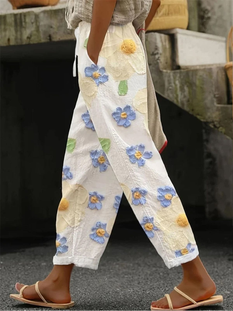 LilyWish Women Floral Print Casual Long Pants