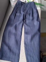 Women's Solid Color Pleated Drawstring Casual Wide Leg Pants