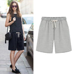 Women Drawstring Casual Elastic Waist Soft Knit Shorts