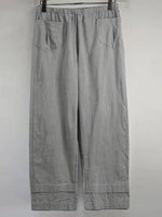 Gray Casual Solid Loose Pants with Pockets