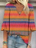 LilyWish Stunning V-neck 3/4 Sleeve Top
