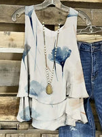 LilyWish Floral Crew Neck Casual Tank Top