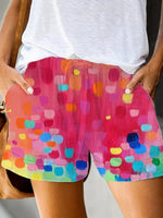 Colorful Art Print Loose Casual Shorts for Women