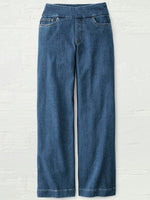 Knit Denim Wide-Leg Casual Jeans