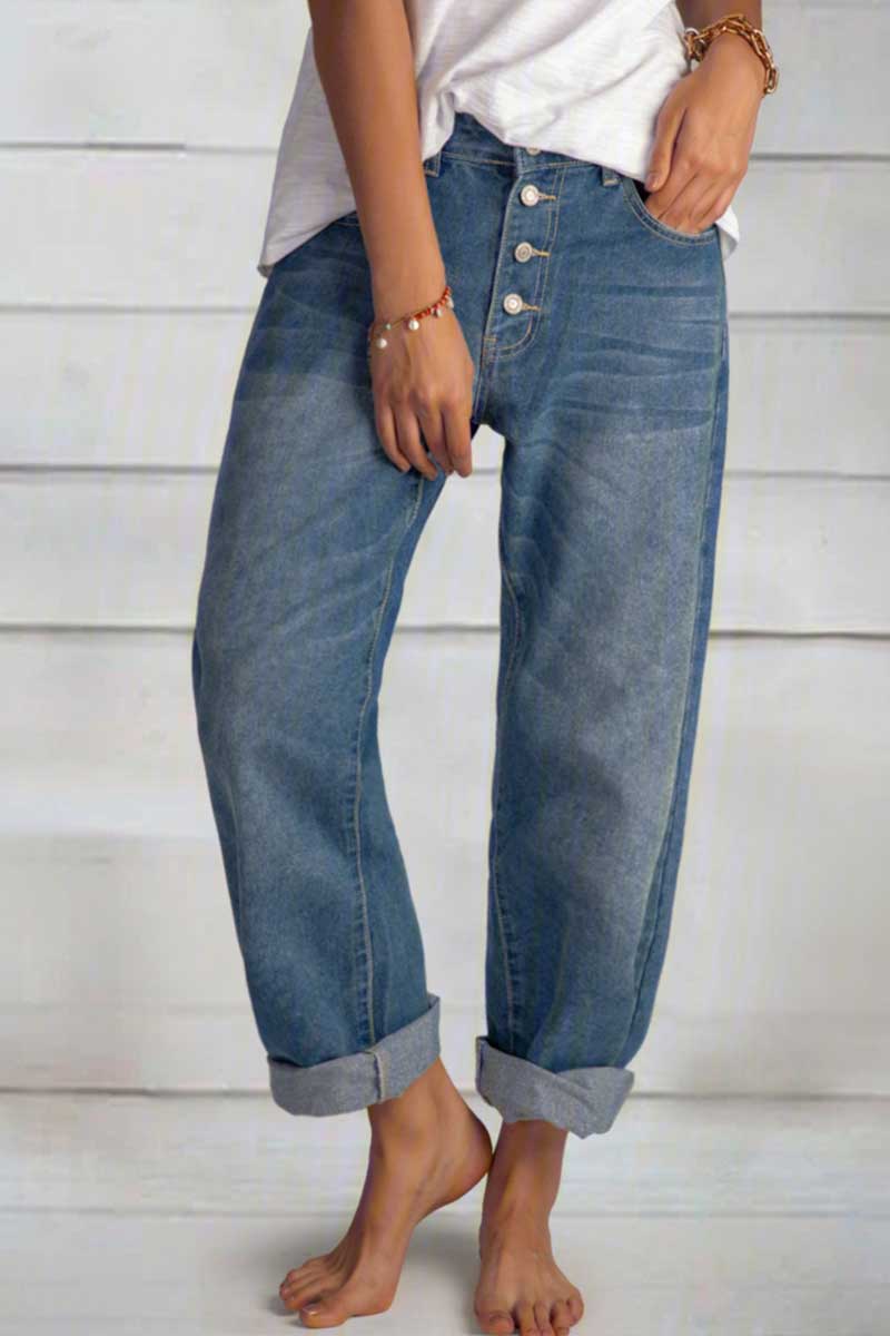 Women's Button Fly Relaxed Fit Jeans