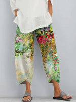 Floral Print Tie-dye Casual Loose Pants