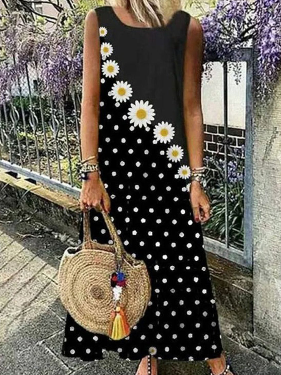 Stylish Black Sleeveless Maxi Dress