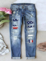 Stretch Ripped Frayed Raw Hem Distressed Jeans