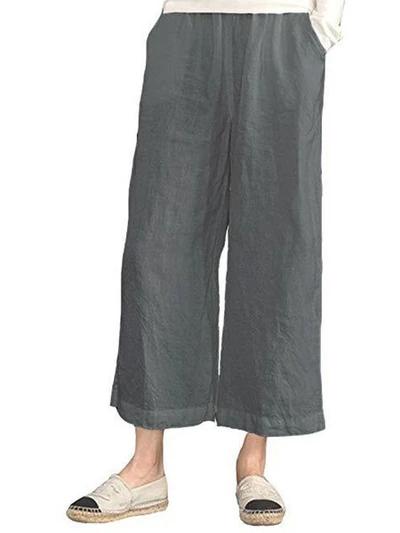 Casual Cotton Pockets Pants