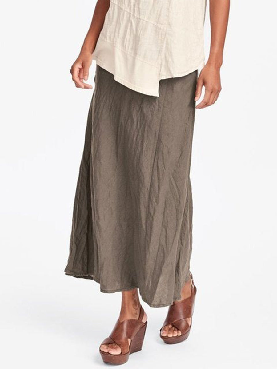 Plain Coffee Maxi Skirt