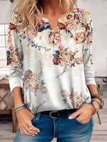 LilyWish Floral Buttoned Casual T-Shirt