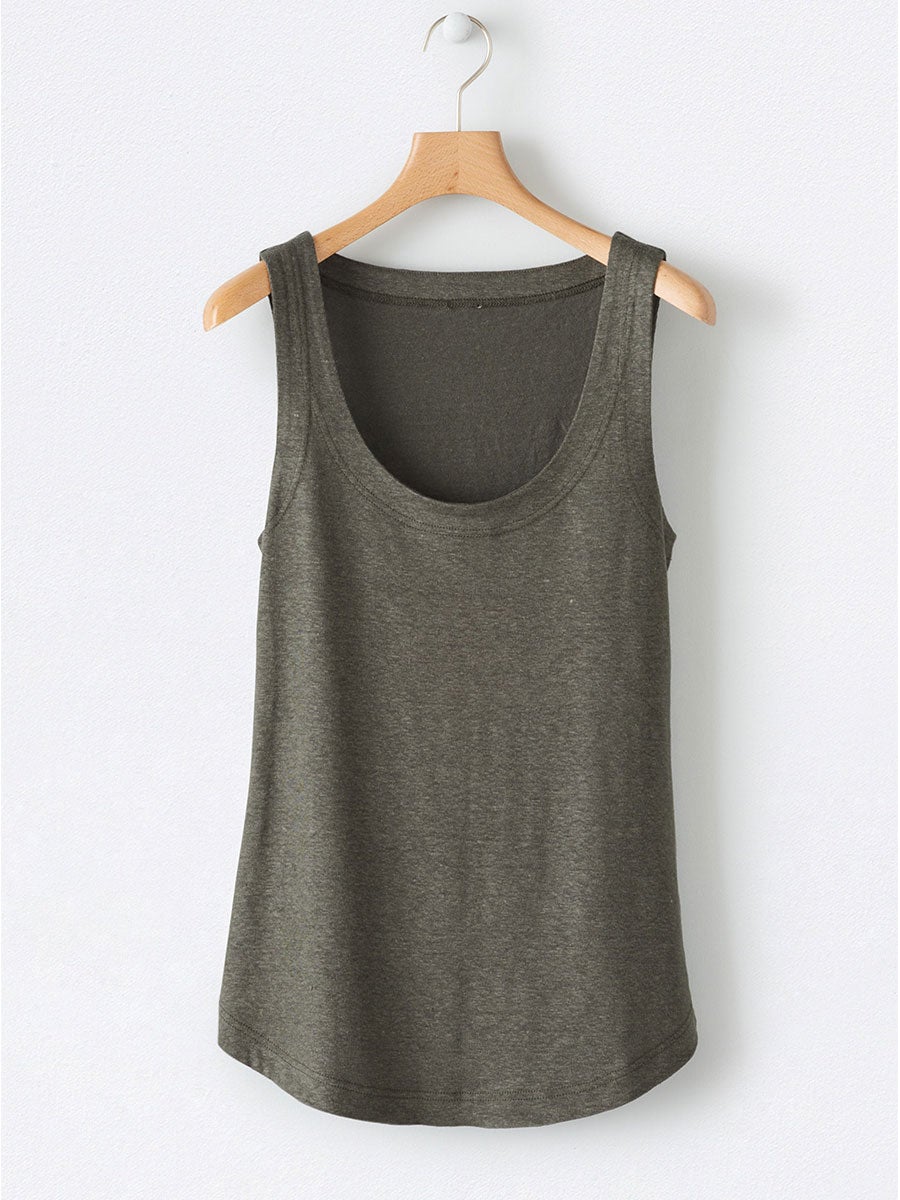 LilyWish Solid Square Neck Casual Tank Tops