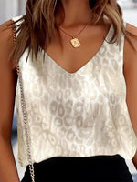 Gold V-Neck Sleeveless Top