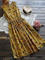 LilyWish Women Summer Sleeveless Vintage Floral Midi Dress