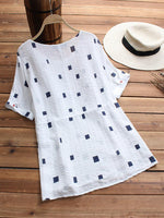 LilyWish Short Sleeve Geometric Print Casual T-shirt