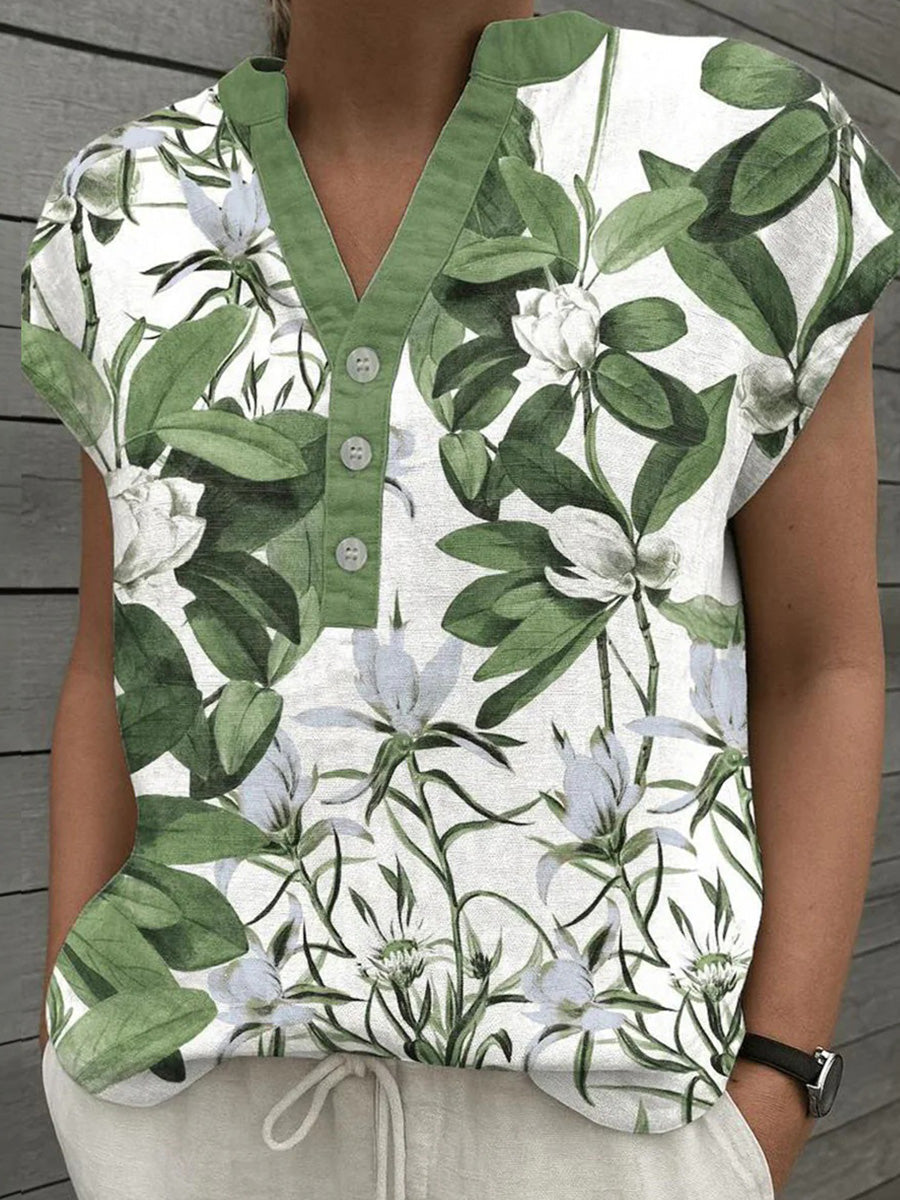 LilyWish Chic Short Sleeve V-Neck Top