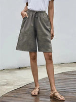Deep Gray Casual Solid Short Pants with Pockets