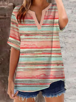 LilyWish Casual Short Sleeve Pink Top