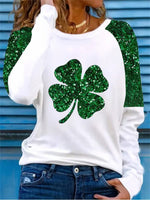 Sequined Print Round Neck Long Sleeve T-Shirt