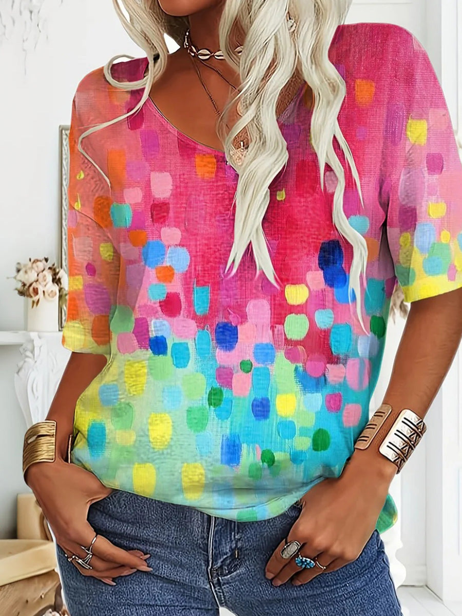 LilyWish Stunning Round Neck Short Sleeve Top
