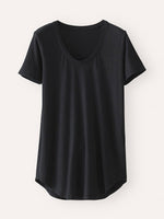 LilyWish Solid Color Round Neck Casual Blouse