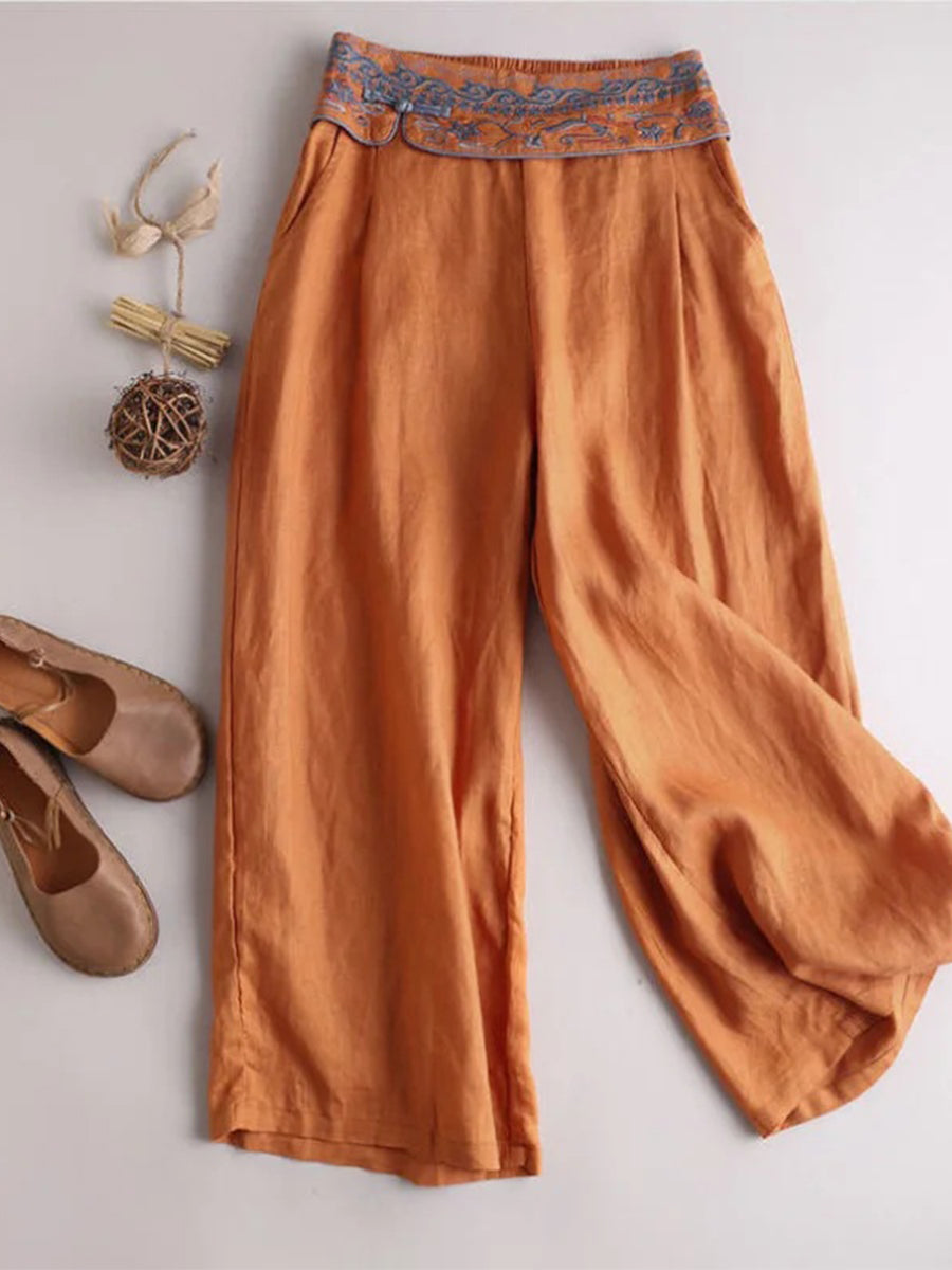 Women's Cotton Long Wide Leg Pants