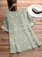 LilyWish Short Sleeve Geometric Print Casual T-shirt