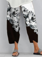 Casual Floral Printed Pants with Pockets