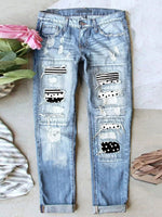 LilyWish Stretch Ripped Frayed Raw Hem Distressed Jeans