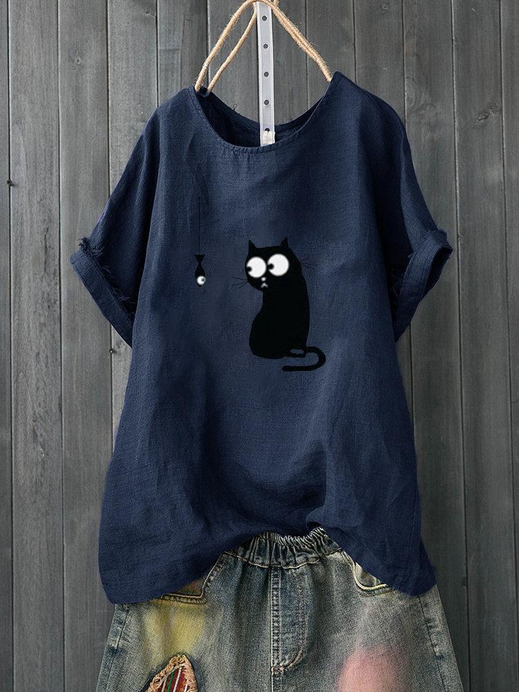 LilyWish Cartoon Print Cute Short Sleeve Casual T-Shirt