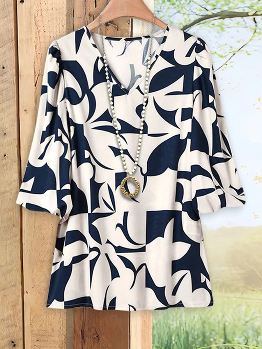 LilyWish Casual V-neck Long Sleeve Top