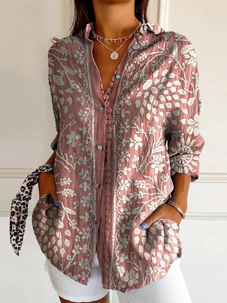 LilyWish Special Collared Long Sleeve Shirt