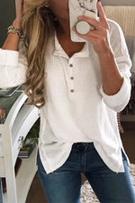 LilyWish Women's Button Front Long Sleeve Casual Top
