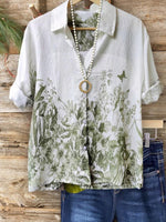 LilyWish Groovy Collared Short Sleeve Top