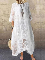 LilyWish Popular Round Neck Long Sleeve Maxi Dress